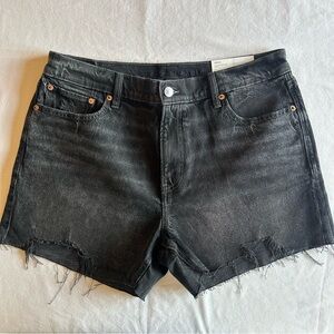 American Eagle Ex Boyfriend Black Denim Shorts 30 10 NWT